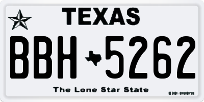 TX license plate BBH5262