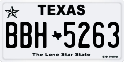 TX license plate BBH5263