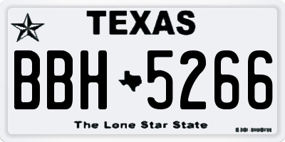 TX license plate BBH5266