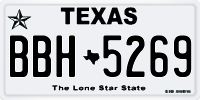 TX license plate BBH5269