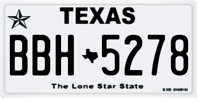 TX license plate BBH5278