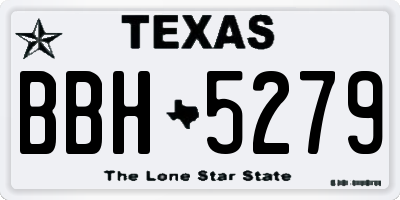 TX license plate BBH5279