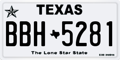 TX license plate BBH5281