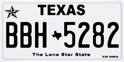 TX license plate BBH5282