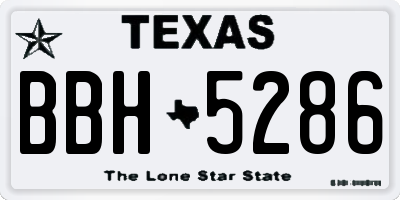 TX license plate BBH5286