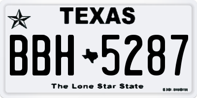 TX license plate BBH5287