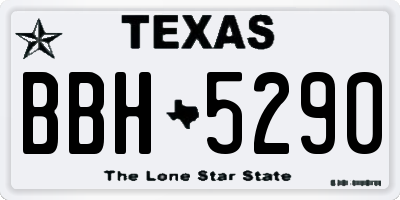 TX license plate BBH5290