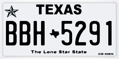 TX license plate BBH5291