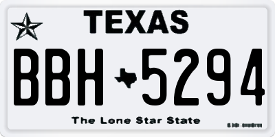TX license plate BBH5294