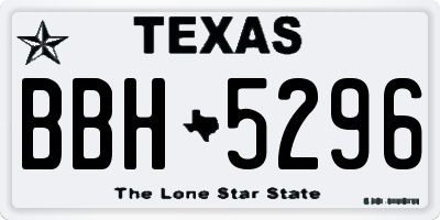 TX license plate BBH5296