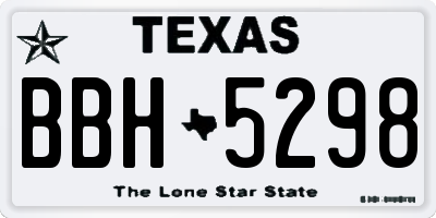 TX license plate BBH5298