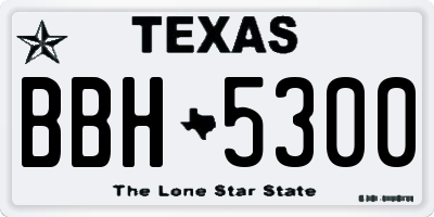 TX license plate BBH5300