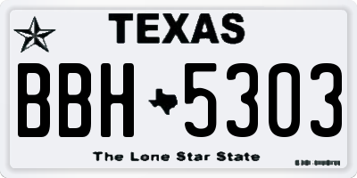 TX license plate BBH5303
