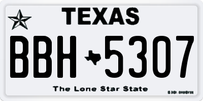 TX license plate BBH5307