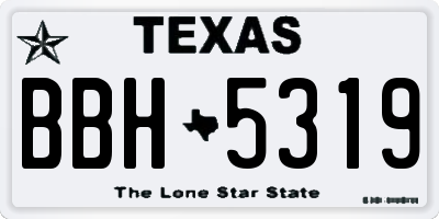 TX license plate BBH5319