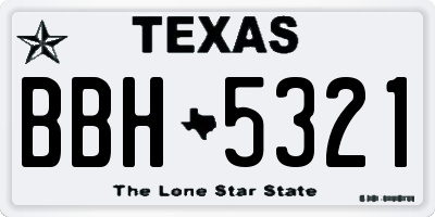 TX license plate BBH5321