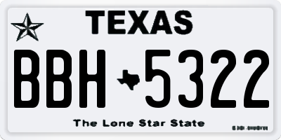 TX license plate BBH5322