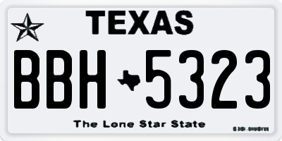 TX license plate BBH5323