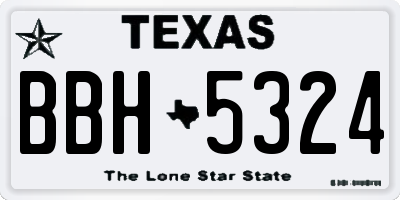 TX license plate BBH5324