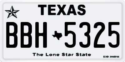 TX license plate BBH5325