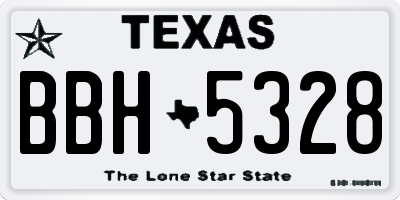 TX license plate BBH5328