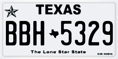 TX license plate BBH5329