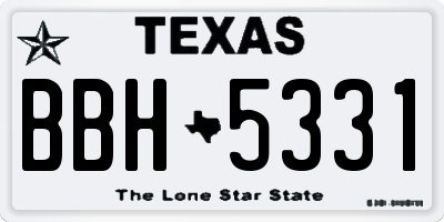 TX license plate BBH5331