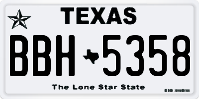 TX license plate BBH5358