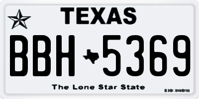 TX license plate BBH5369