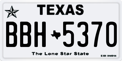 TX license plate BBH5370
