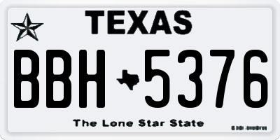 TX license plate BBH5376