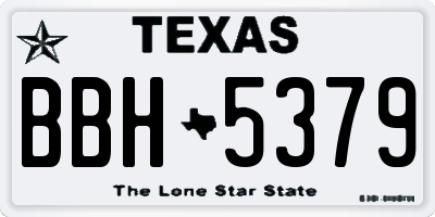 TX license plate BBH5379