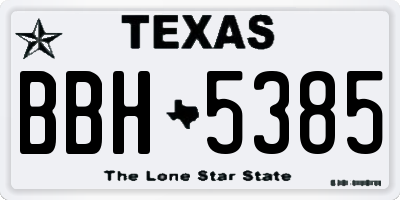 TX license plate BBH5385