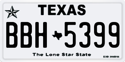 TX license plate BBH5399