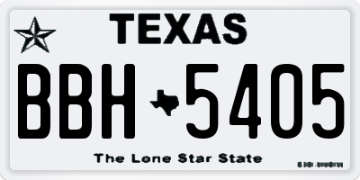 TX license plate BBH5405