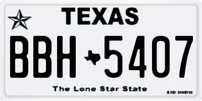 TX license plate BBH5407