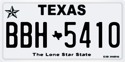 TX license plate BBH5410