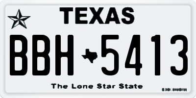 TX license plate BBH5413