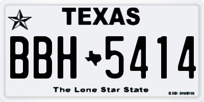 TX license plate BBH5414