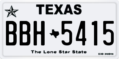 TX license plate BBH5415