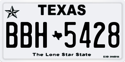 TX license plate BBH5428