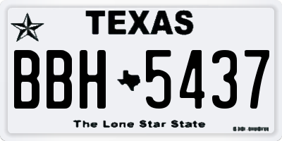 TX license plate BBH5437