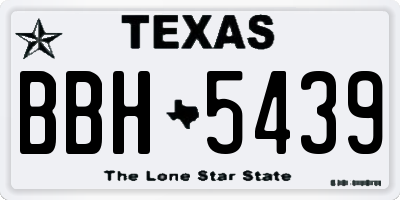 TX license plate BBH5439