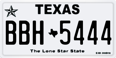 TX license plate BBH5444