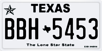 TX license plate BBH5453
