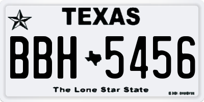 TX license plate BBH5456