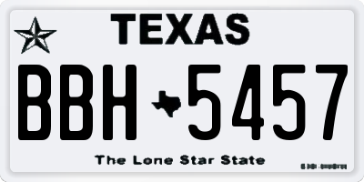 TX license plate BBH5457