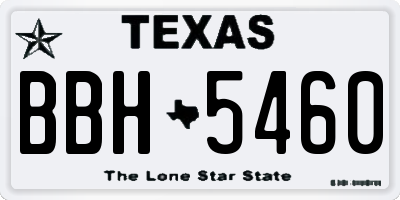 TX license plate BBH5460
