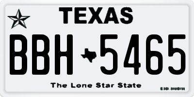 TX license plate BBH5465