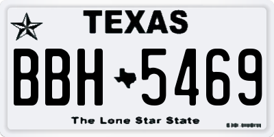 TX license plate BBH5469